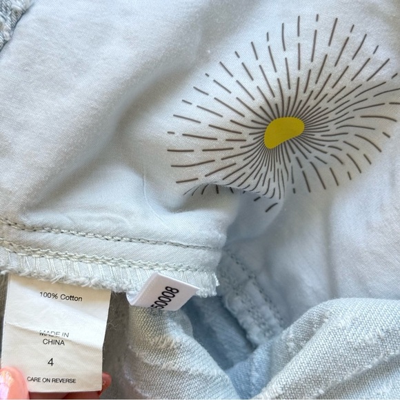 HAPPY NATURE Kate Hudson Light Denim Chevron High  Waist Shorts 4 - Picture 2 of 11